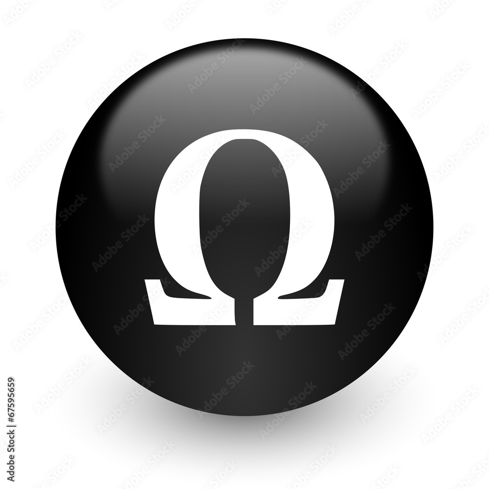 omega black glossy internet icon omega black glossy internet icon