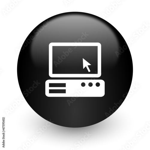 computer black glossy internet icon