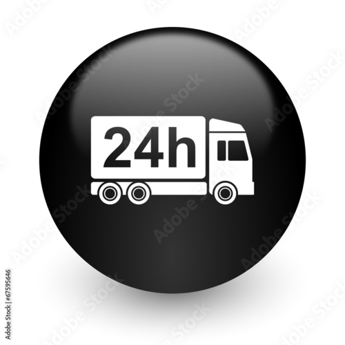 delivery black glossy internet icon