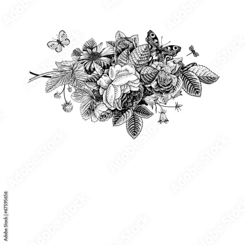 Summer vector vintage card