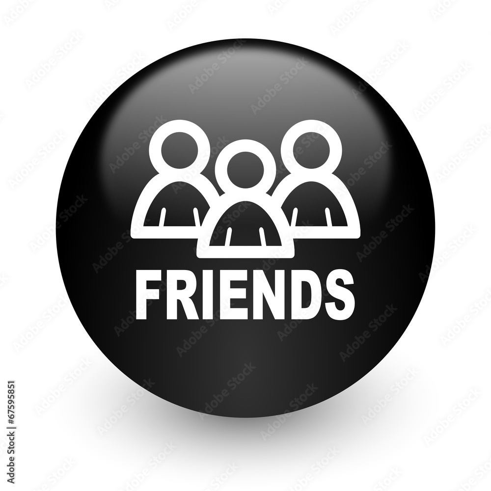 friends black glossy internet icon