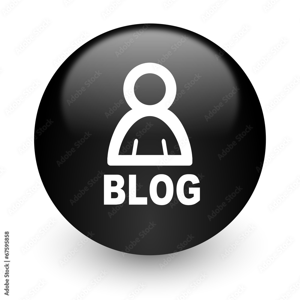 blog black glossy internet icon