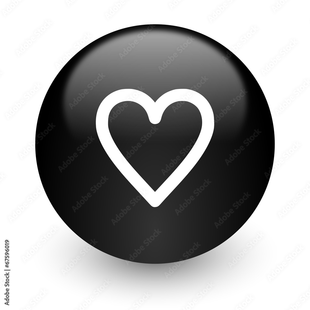 heart black glossy internet icon heart black glossy internet icon