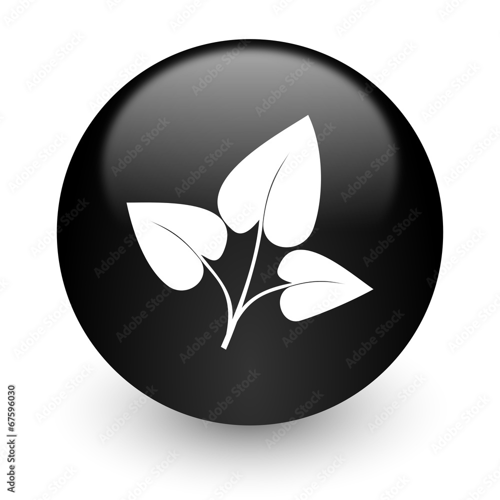 leaf black glossy internet icon leaf black glossy internet icon