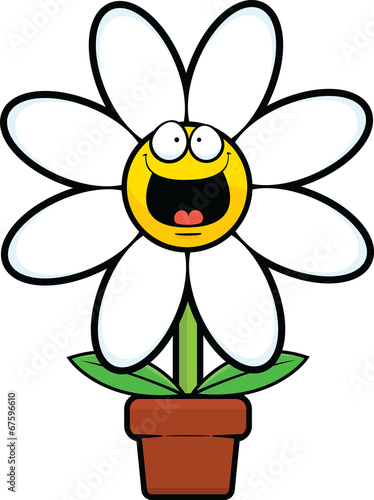 Fototapeta Naklejka Na Ścianę i Meble -  Cartoon Daisy Happy