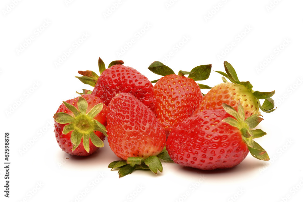 Frech strawberries on white background Frech strawberries on white background