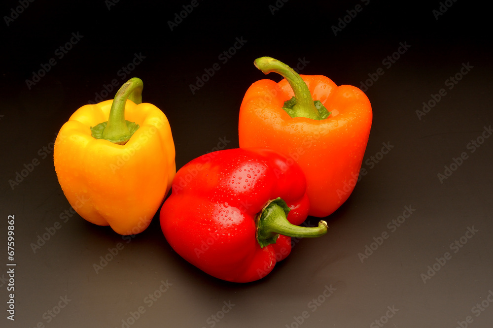 Sweet pepper on black background Sweet pepper on black background