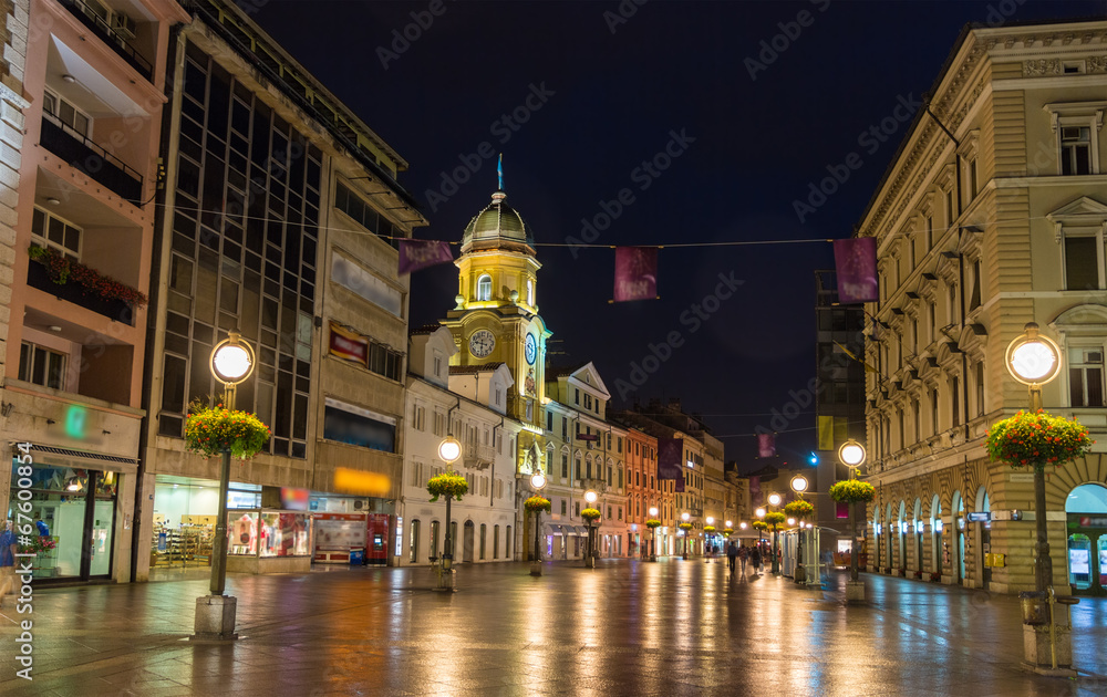Fototapeta premium Korzo, the main street of Rijeka, Croatia