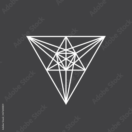 Geometric drawing, triangle flat design