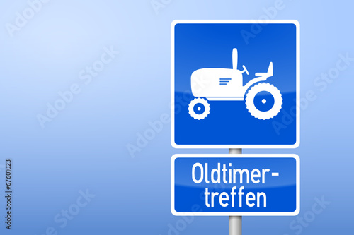 verkehrszeichen eckig blau oldtimer-treffen I