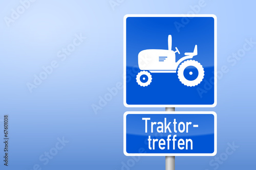 verkehrszeichen eckig blau traktor-treffen I