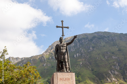 Don Pelayo statue in Covadonga