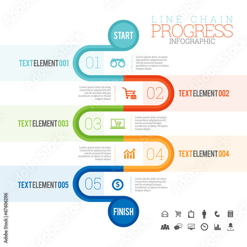 Line Chain Progress Infographic