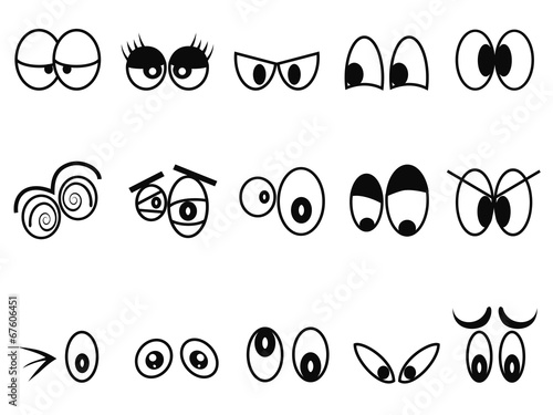 cartoon Expressional eyes icon set