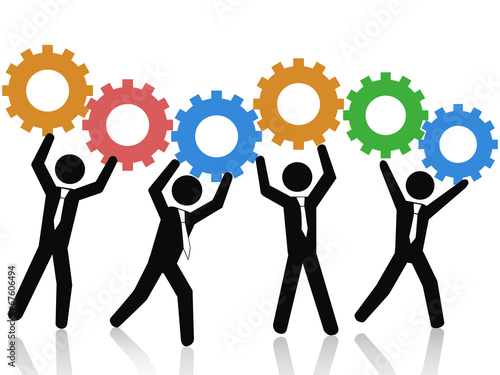 teams working up gears