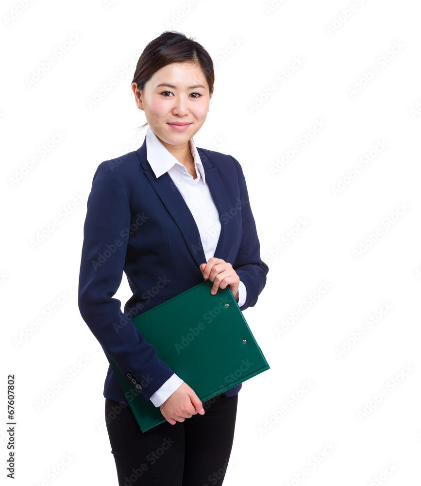 Asian businesswoman with clipboard Asian businesswoman with clipboard
