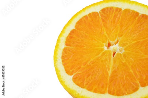 Fresh and juicy sliced Orange on white background. Clipping Path