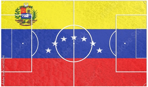 football field textured by venezuela national flag