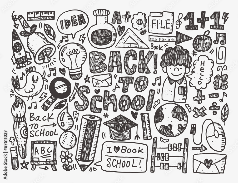 doodle back to school background