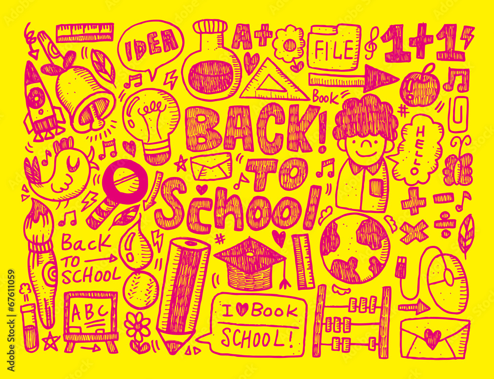 Obraz premium doodle back to school background