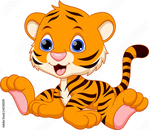 Cute baby tiger cartoon