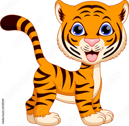 Fototapeta Naklejka Na Ścianę i Meble -  Cute tiger cartoon