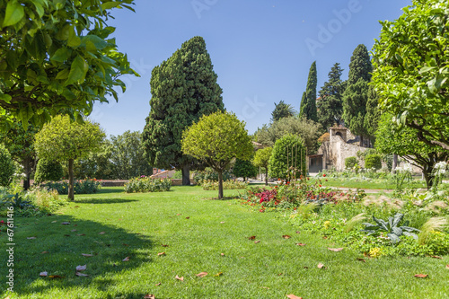 Nice, France. Garden of the monastery of Notre Dame de Simie