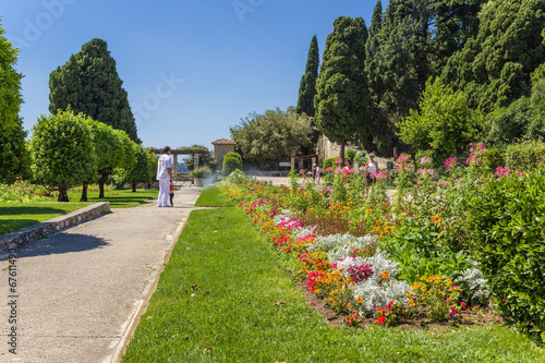 Nice  France. Garden of the monastery of Notre Dame de Simie