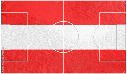 football field textured by austria national flag