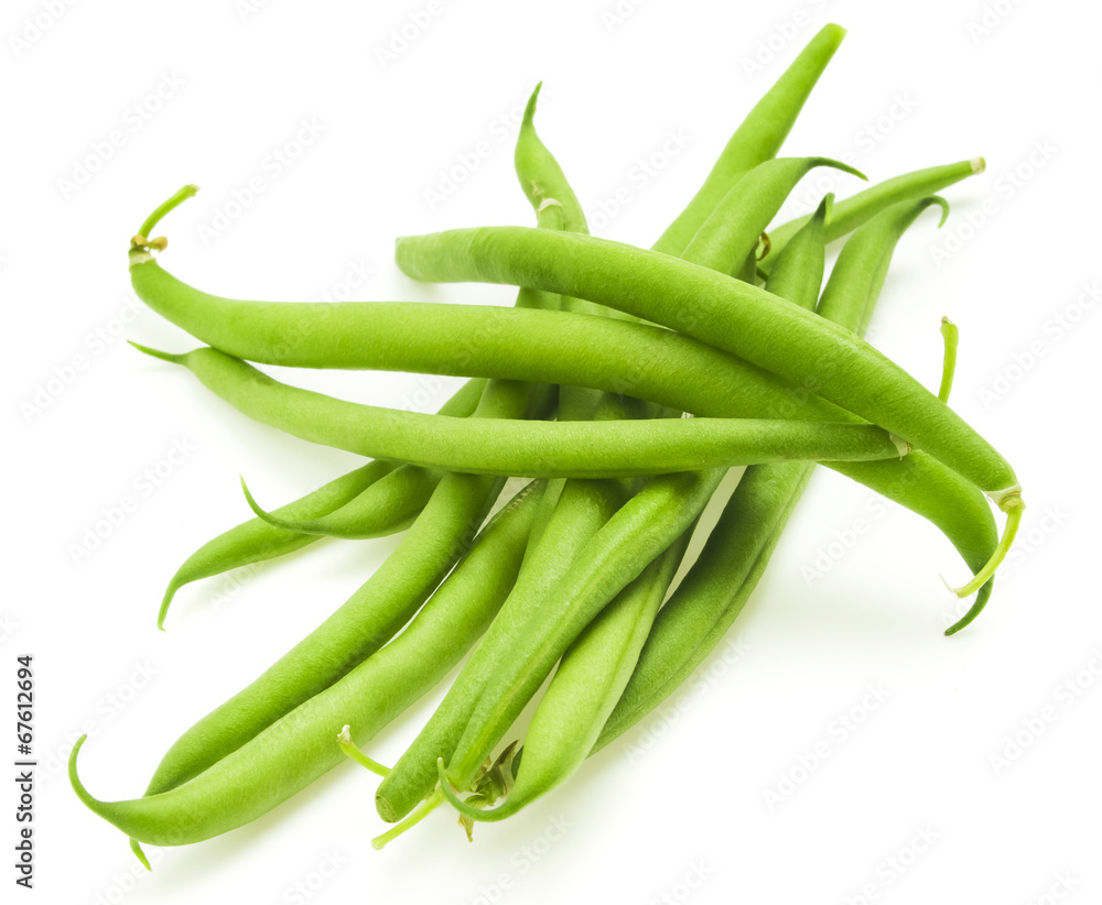 Green beans isolated on a white background Green beans isolated on a white background