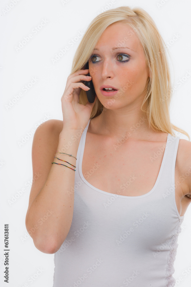 Girl getting bad news.