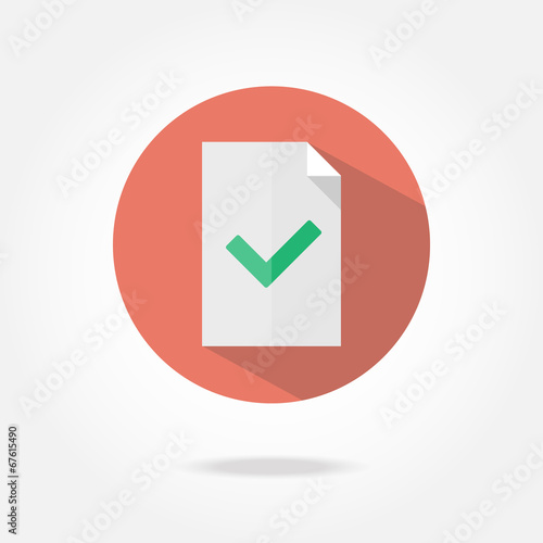Flat document check icon.
