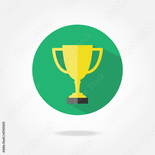 Flat win cup icon.