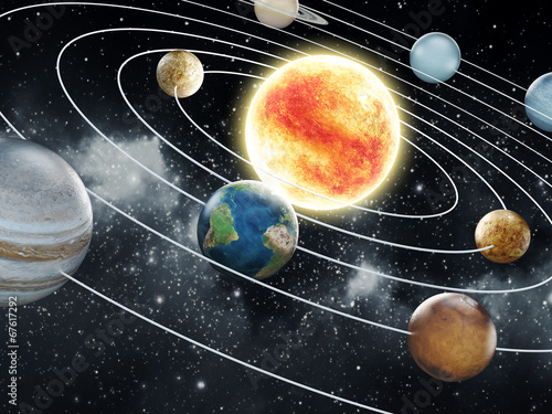 Canvas Print Solar system illustration