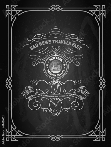 Retro design over black board