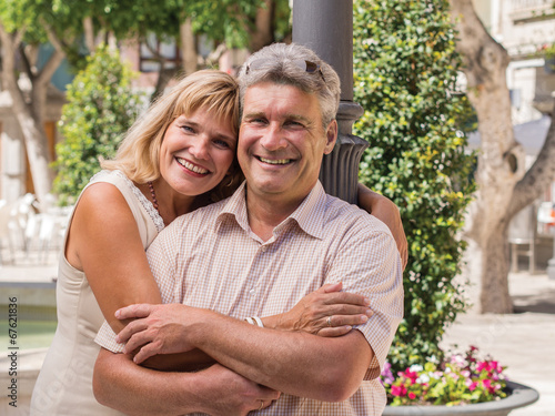 Konstfotografi Romantic smiling mature healthy romantic middle-aged couple