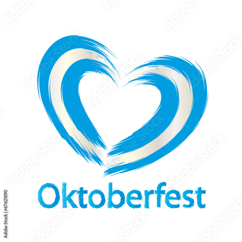 Herz Oktoberfest - blau weiß