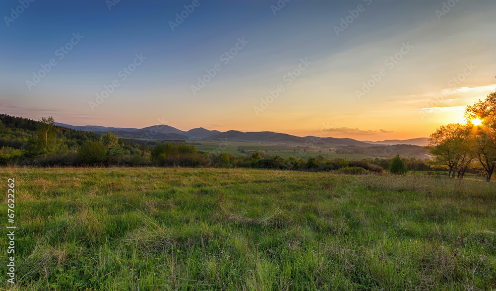 Sunset in the mountains