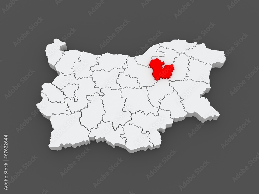 Map of Targovishte region. Bulgaria. Map of Targovishte region. Bulgaria.