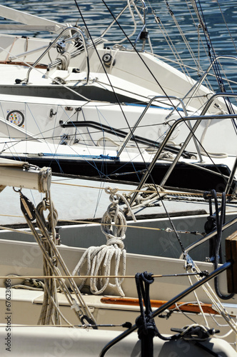 Rigging detail on luxury sailing boats