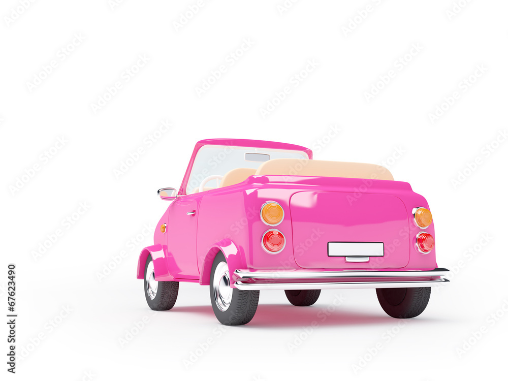 pink small car back