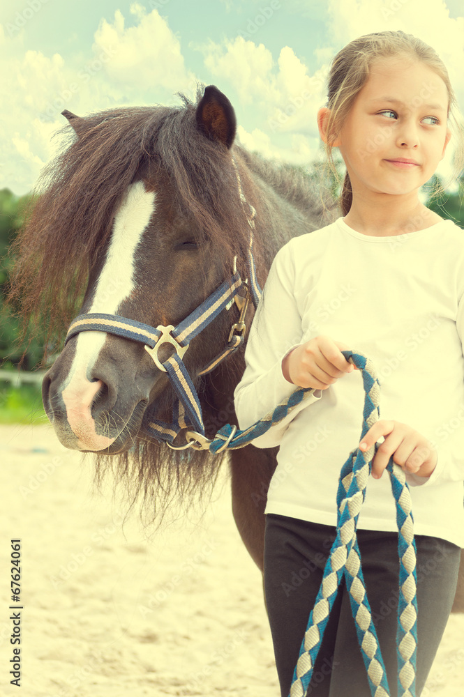 Obraz premium child and horse