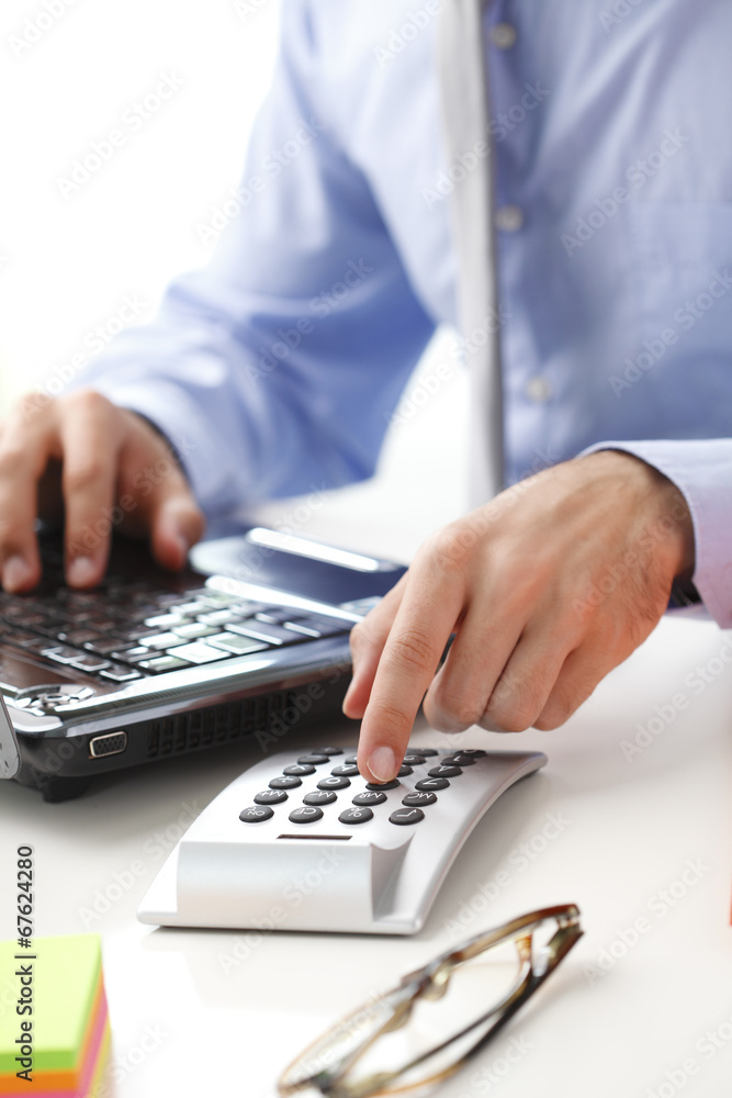 Financier working at bank Financier working at bank