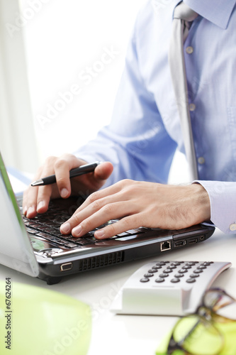 Financier working at bank