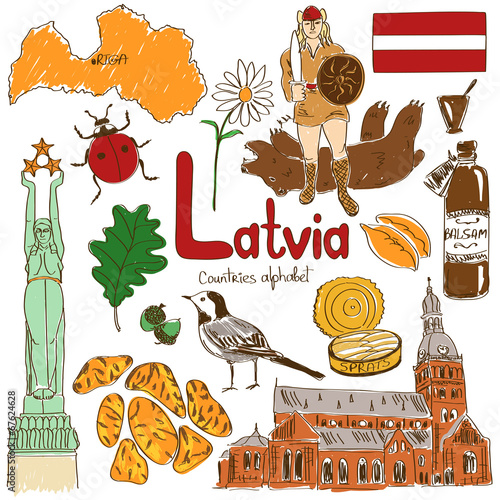 Collection of Latvia icons
