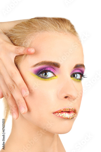 Beautiful woman with bright...
