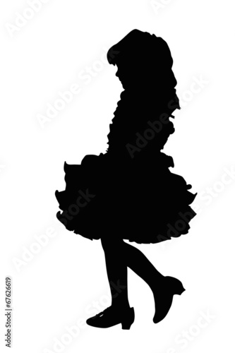 Silhouette of Cute Little Girl at Beauty Pageant