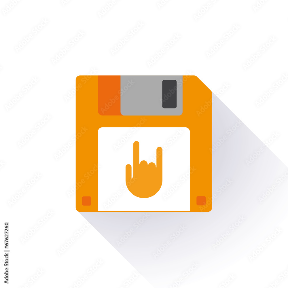 Floppy disk with a hand Floppy disk with a hand