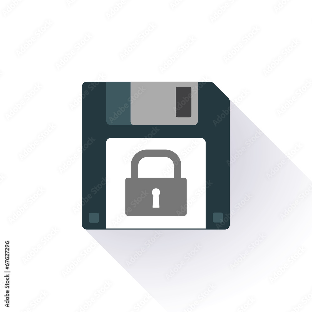 Floppy disk with a lockpad Floppy disk with a lockpad