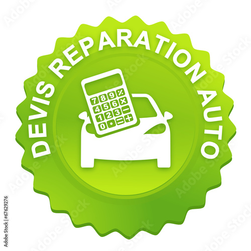 réparation auto sur bouton web denté vert